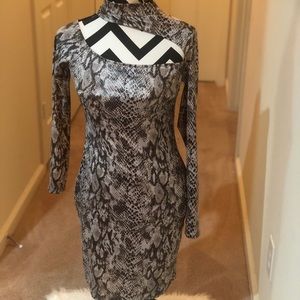 Feel My Bite Snake Print Mini Dress